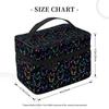 Goth Makeup Train Bag Colorful Neon Cat Heads Makeup Organizer Bags Toiletry Bag Travel Cosmetic Bags for Women Girls Ladies