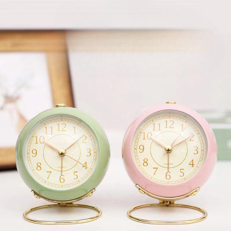 Alarm Clock Student Mini Version Bedroom Desk Bedside Ornaments Ins Retro Paint Simple Creative Hour Clock
