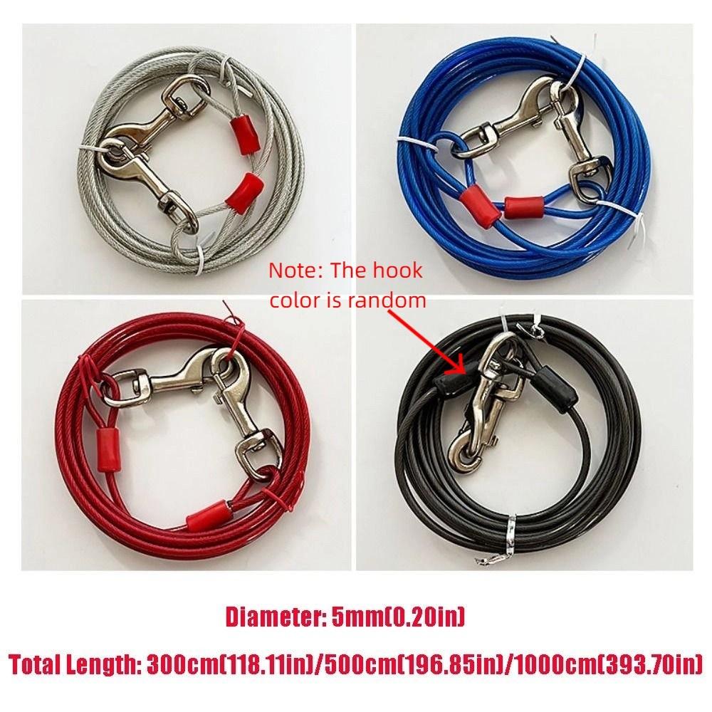 3/5/10 Meter Dog Tie Out Cable Heavy Duty Dog Outdoor Supplies Double Head Leash  for Two Dogs