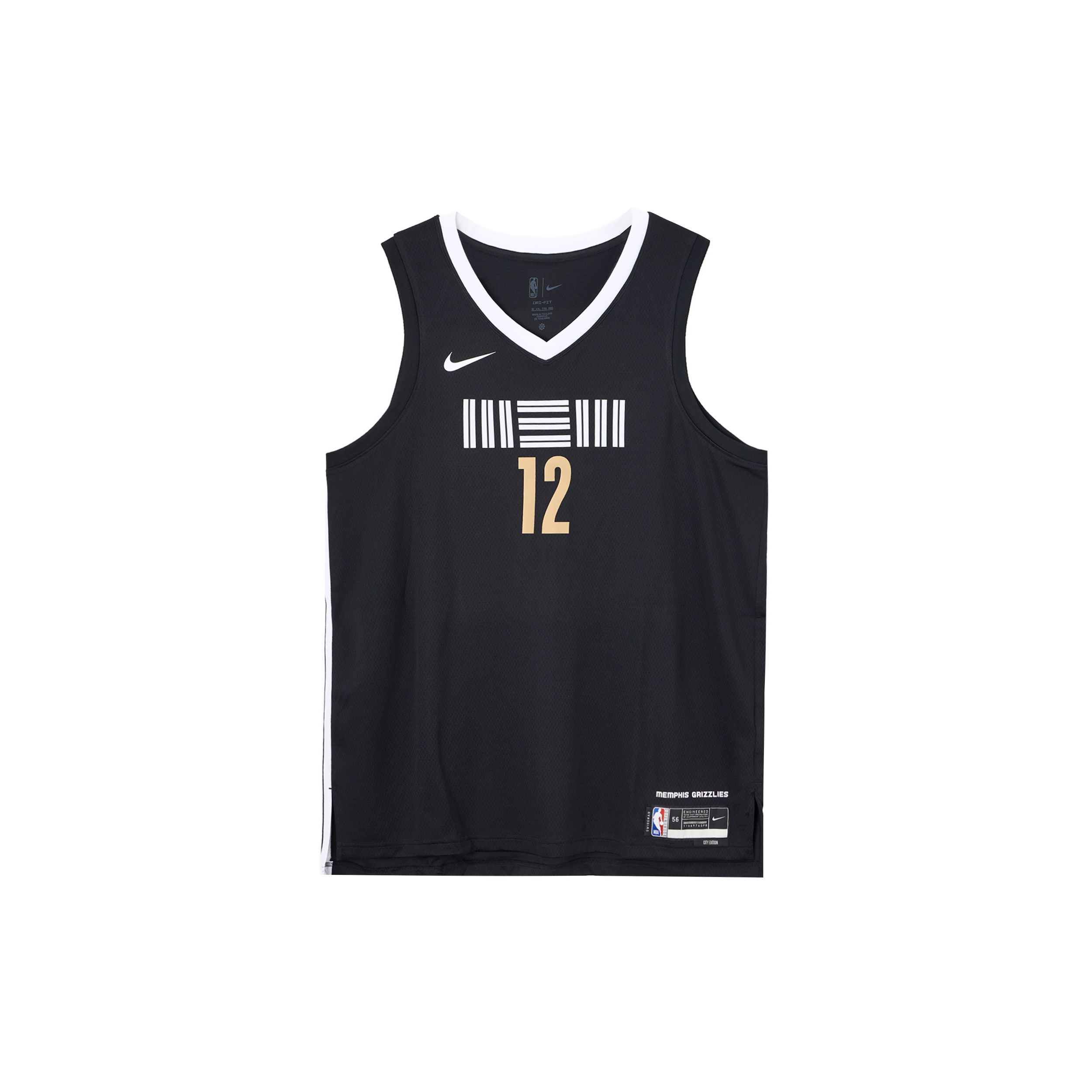 

Nike Джа Морант Мемфис Гриззлис Нет. 12 City Edition Fan Jersey сезон 2023-24, мужские топы, черный, белый цвет DX8507-011 S
