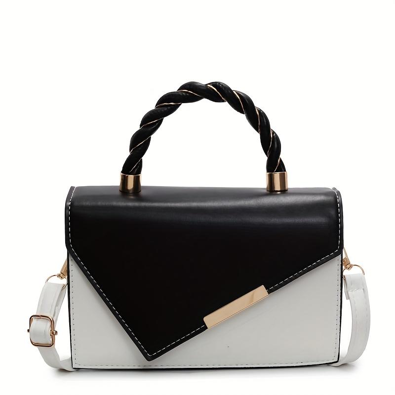 Xykk01 Women's White Decorative Handbag With Contrasting Colors, Crossbody Bag For