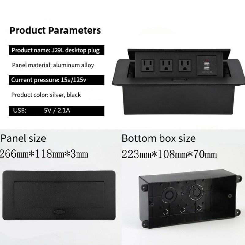 Multi Functional Embedded Desktop Hidden Socket Damping Pop-up Power Socket Charging USB Socket