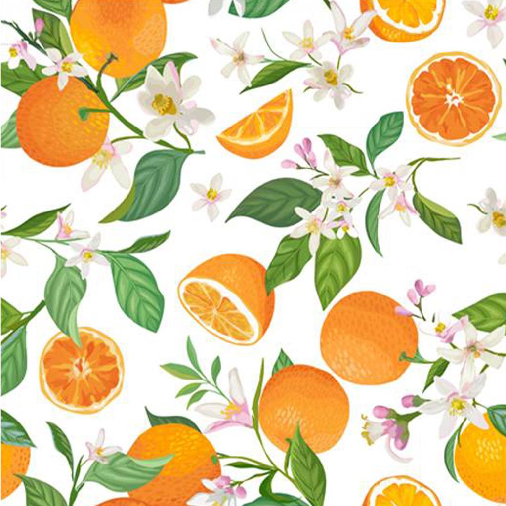 Peel and Stick Orange Fruit Wallpaper Kitchen Decor Floral Leaves Self-Adhesive Contact Paper