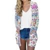 Women's Fashion Casual Comfort Floral Print Mid-Length Cardigan Jacket