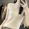 Women's Slim Fit Wool Knit Vest with Half-High Collar