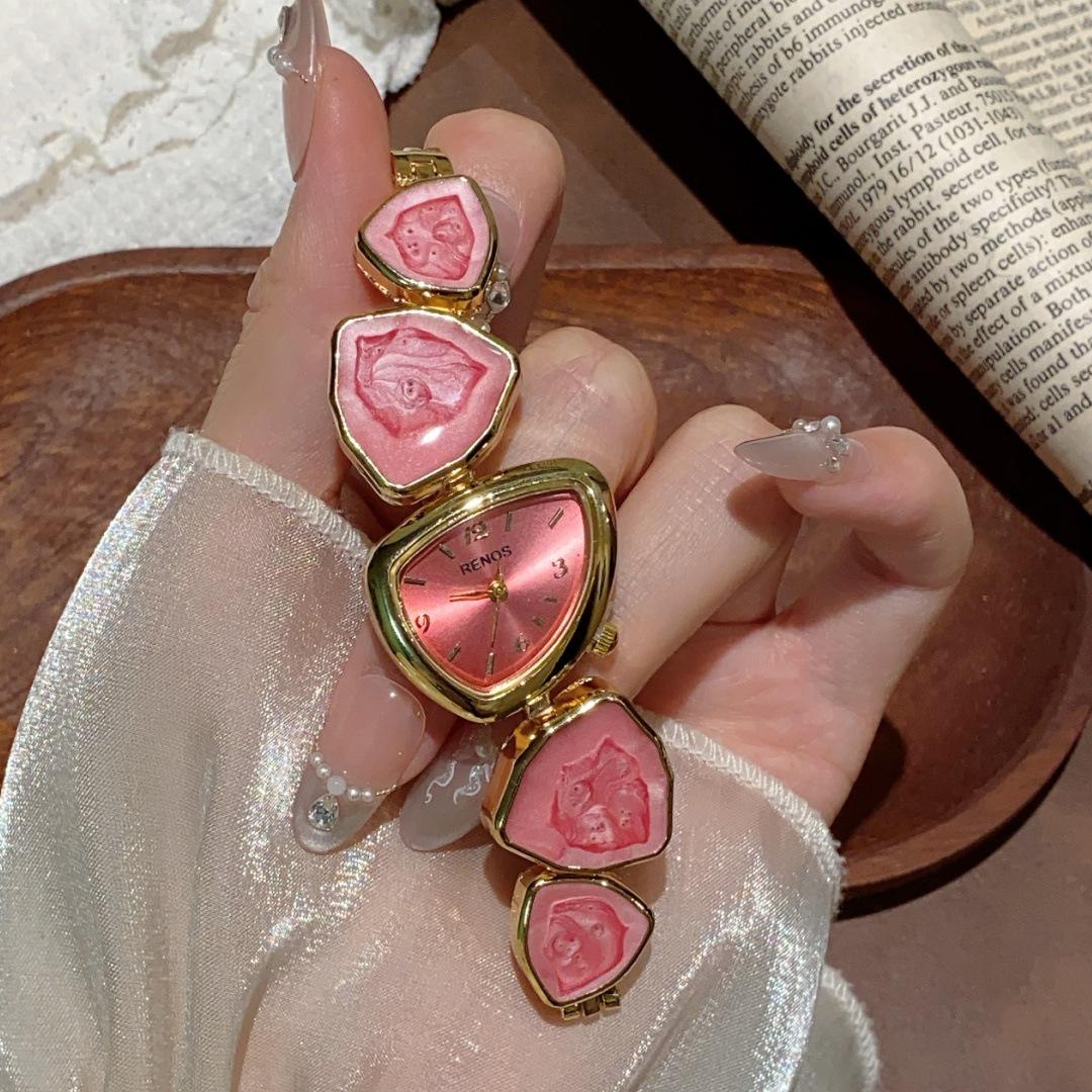 Нишевые роскошные женские кварцевые часы-браслет с необычным циферблатом