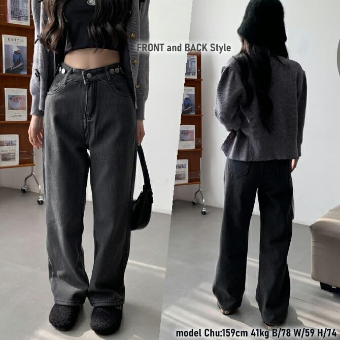 Arcade Varma Denimjeans med Justerbar Midja och Formande Effekt Liten Storlek L Dam Fodrad med Fleece Design, Fodrade Byxor, Blå,