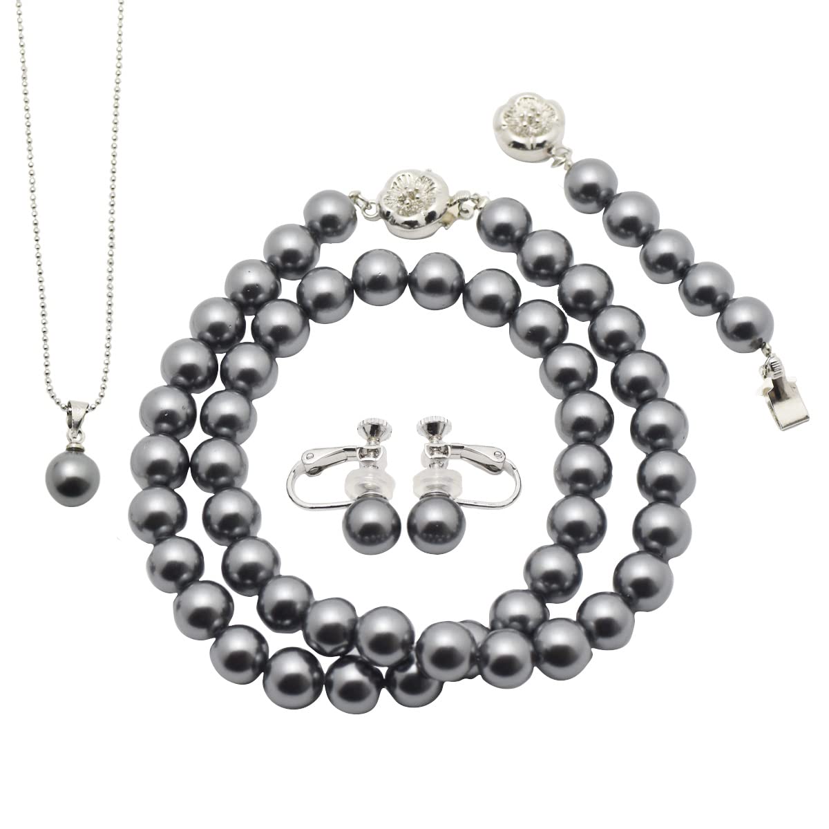 

Premium shell pearl 8mm for ceremonial comes with an adjuster to enjoy two different comes with a gift for new spring jewelry in [Mani Mani]