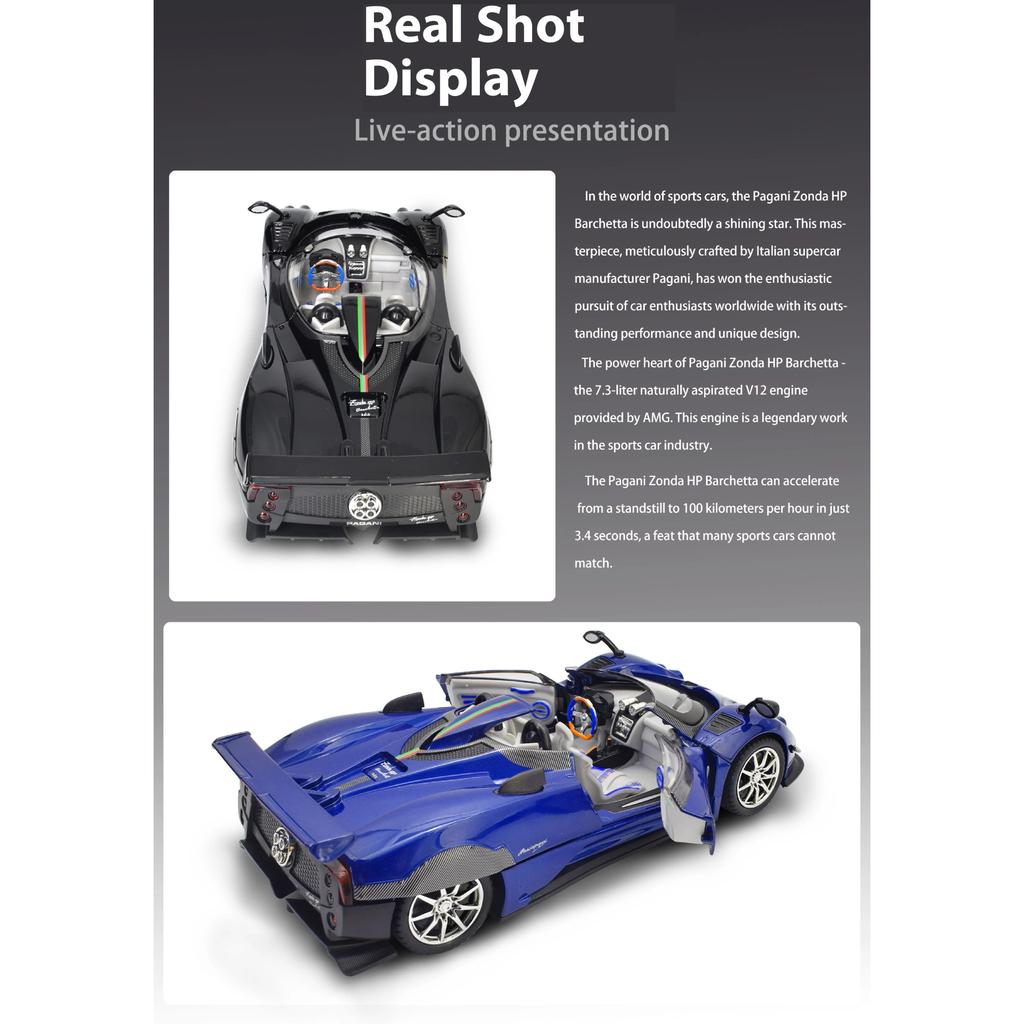 1/24 Scale Zonda HP Alloy Car Model Wind Son Car Model Collection Ornament Simulation Supercar Children Toy Car Boy Gift