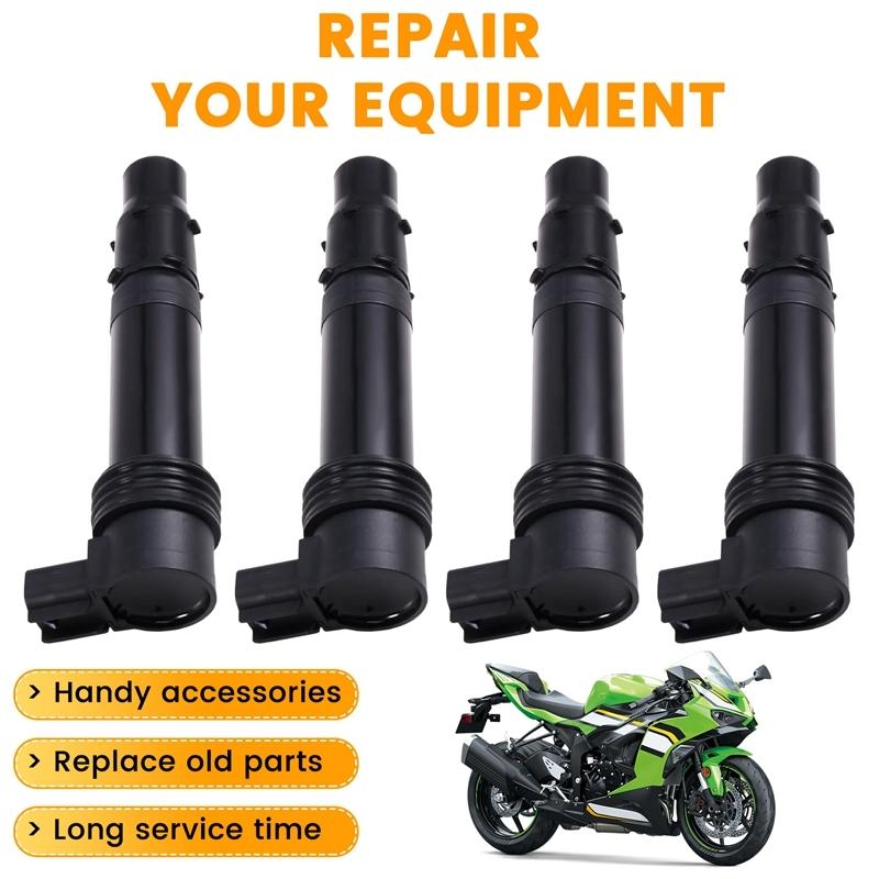 4PCS Motorcycle Ignition Coil For KAWASAKI NINJA ZX-6RR 2003-06 NINJA ZX-6R 2003-2018 ZX636 ZX600 21171-1282 21171-0021-A58X