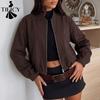 Giacche e cappotti a maniche lunghe con scollo a V, a tinta unita, casual, autunno e inverno, da donna