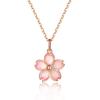 Necklace for Pink Cherry Silver Pure Free Popular Pink Birthday Accessories [K.L.Y] Women, Blossoms, 925, Hypoallergenic, Silver, Rotation, Pendant,