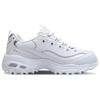 Skechers Zapatillas DLites 1.0 Panda Tendencia Deportiva Retro Versátiles Suela Gruesa Aumentan la Altura Caña Baja Zapatos Casuales Zapatillas de Mujer Plata Blanco 11979-WSL