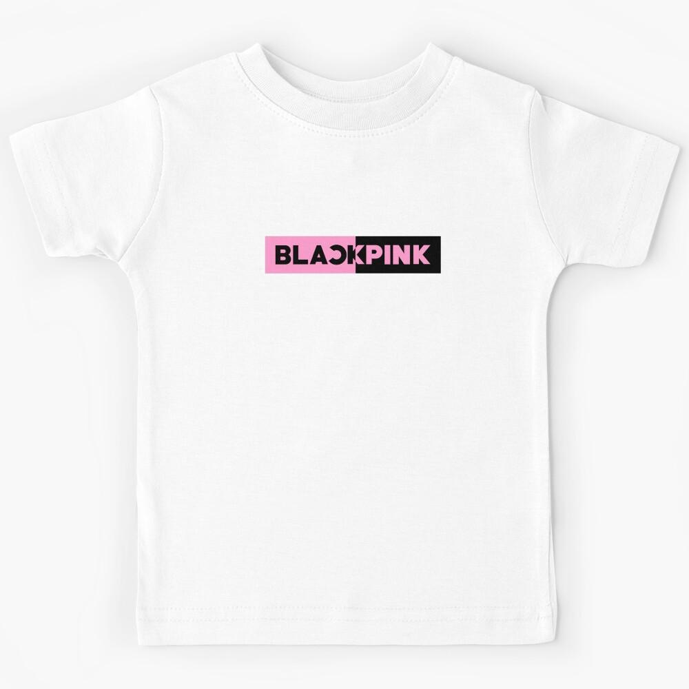 blackpink Logo Pink Rectangle Kids T-Shirt 120