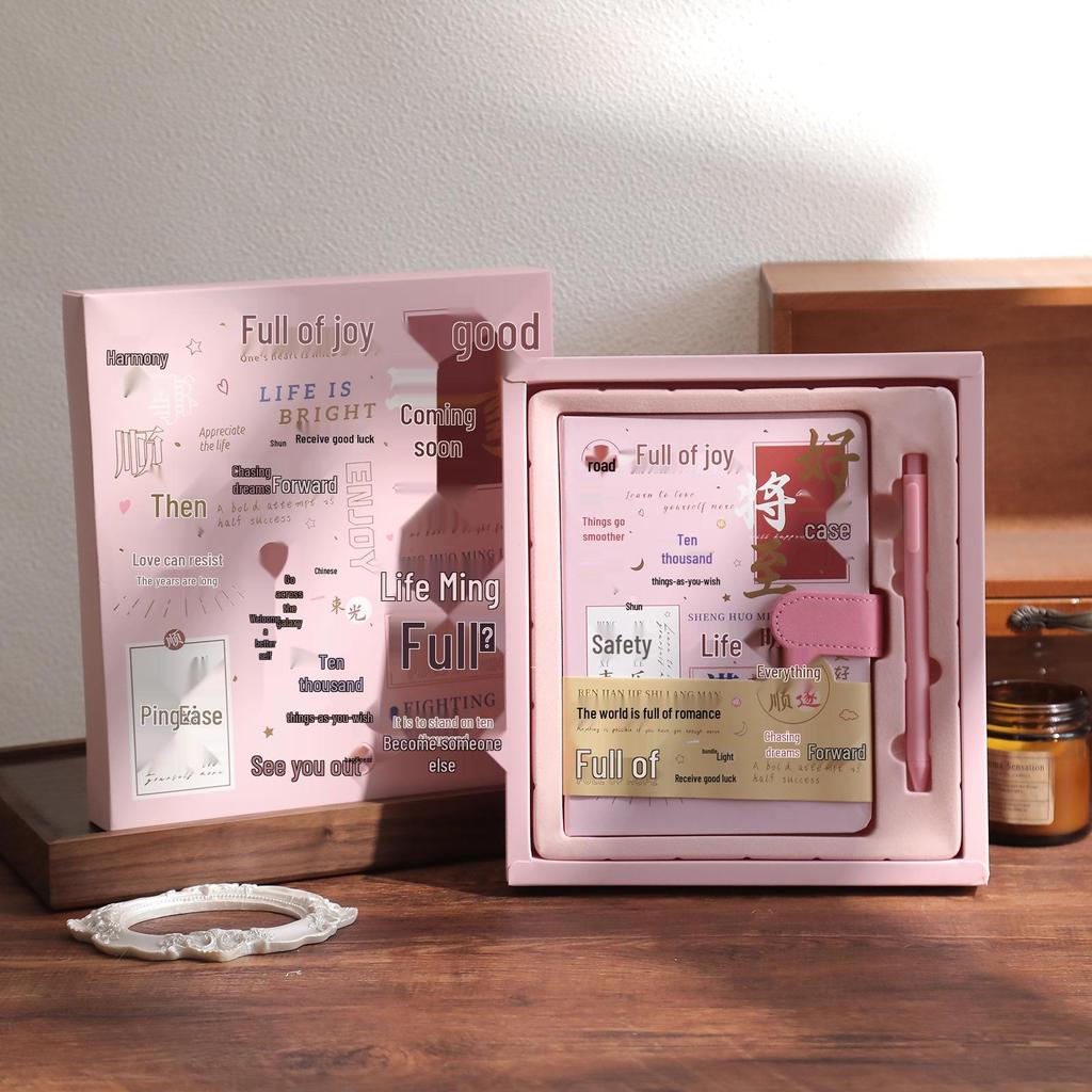 Artistic Oil Painting Notebook Gift Set with Retro PU Magnetic Buckle - Ideal for Business or Student Souvenirs.