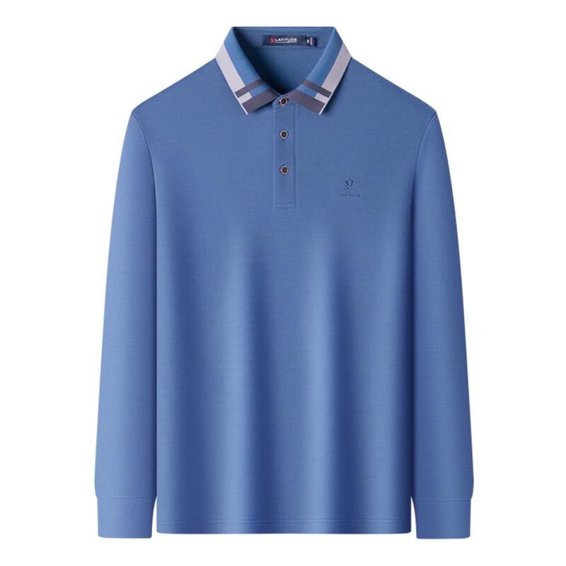 MONTAGUT Men's Long-Sleeve Cotton Blend Polo Shirt