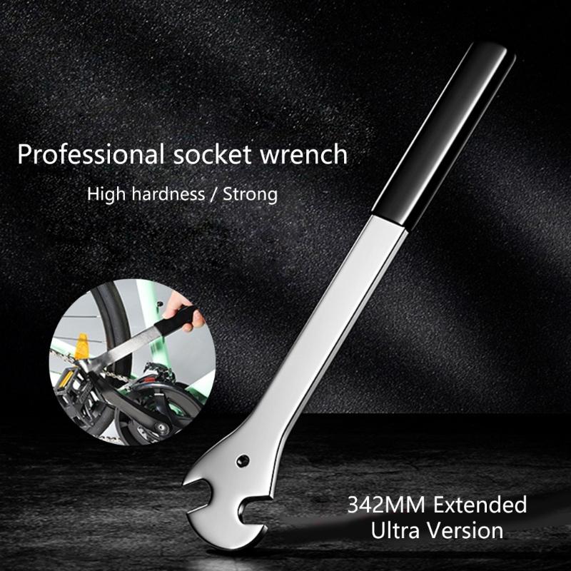 Bike Pedal Wrench Pedal Spanner with Nonslip Long Handle Bike Pedal Removal Tool Pedal Install Spanner Repair Tool