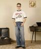 VINWUED Winder Motor Club Ivory/Navy Semi-Overfit Ringer T-Shirt