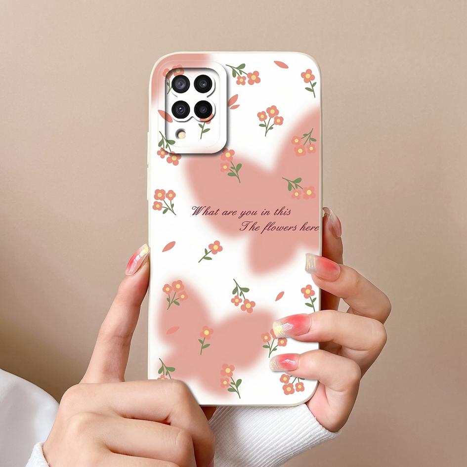 Telefonabdeckung Neu für Samsung M12 A02 A03 Core A04 A10 A13 A14 A20S Hülle Niedliches Kaninchen Matt Weiche Flüssigkeit Silikon Displayschutzhülle für Samsung Capas