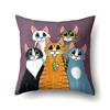 Polyester Pillow Case Home Decoration Pillow Car Pillow Cute Animal Cat Print Cushion Cover