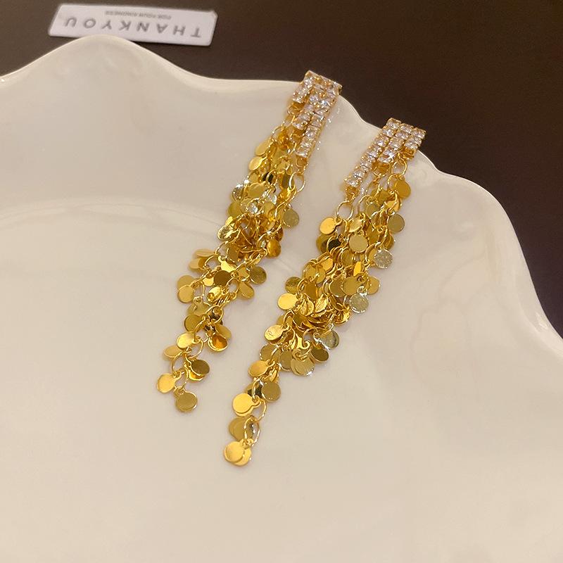 Kolczyki z frędzlami w kształcie łzy z cyrkoniami i motylami - Lekki luksusowa biżuteria modowa dla kobiet