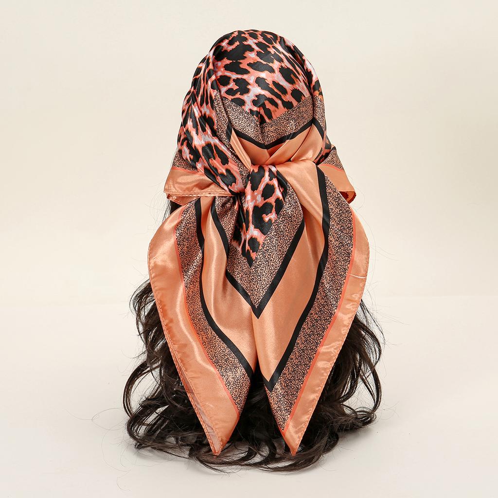 90*90cm Women Scarf Silk Feeling Hair Neck Square Brand Office Bandanna Muffler Waiter Flight Attendants Handkerchief Rings Wrap