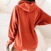Women's Fashion Leisure Solid Color Pocket Long Sleeve Hooded Pullover Top
