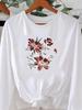 (Asian Size) Women o-neck Print T Shirt Casual butterfly cute Clothing Graphic Tee autumn winter spring Fashion Top Long Sleeve T-shirts