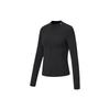 Li Ning Fitness Series T Shirts Women's Black Turtleneck Moderate Straight Fit ATLT094-2