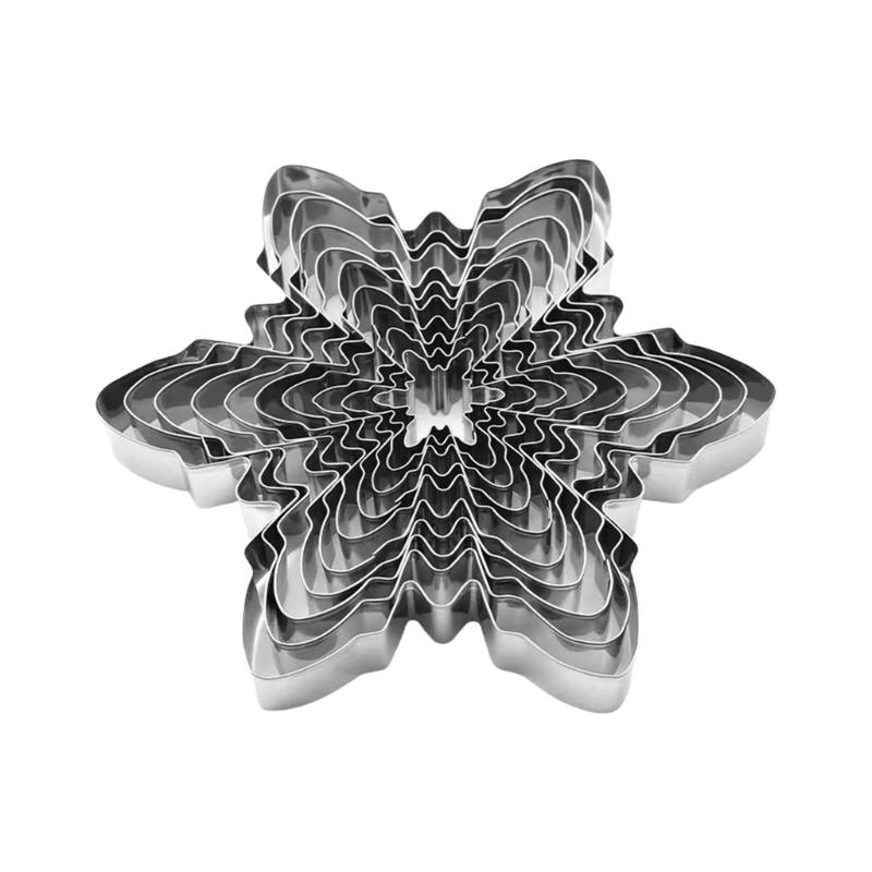 Pack Of 10 Nonrust Steel Snowflake Cookie Cutters Christmas Baking Tool For Holiday Cookie Decorating And Gift Giving 1