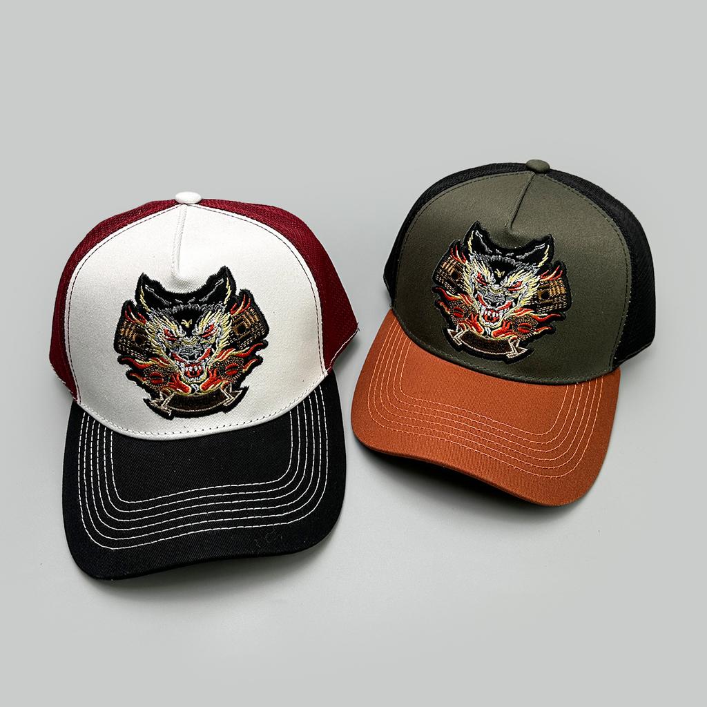 Spring And Summer Chinese Style Faucet Embroidered Baseball Cap Men'S And Women'S Shading Color Matching Personalized Outdoor Fashion Truck Hat