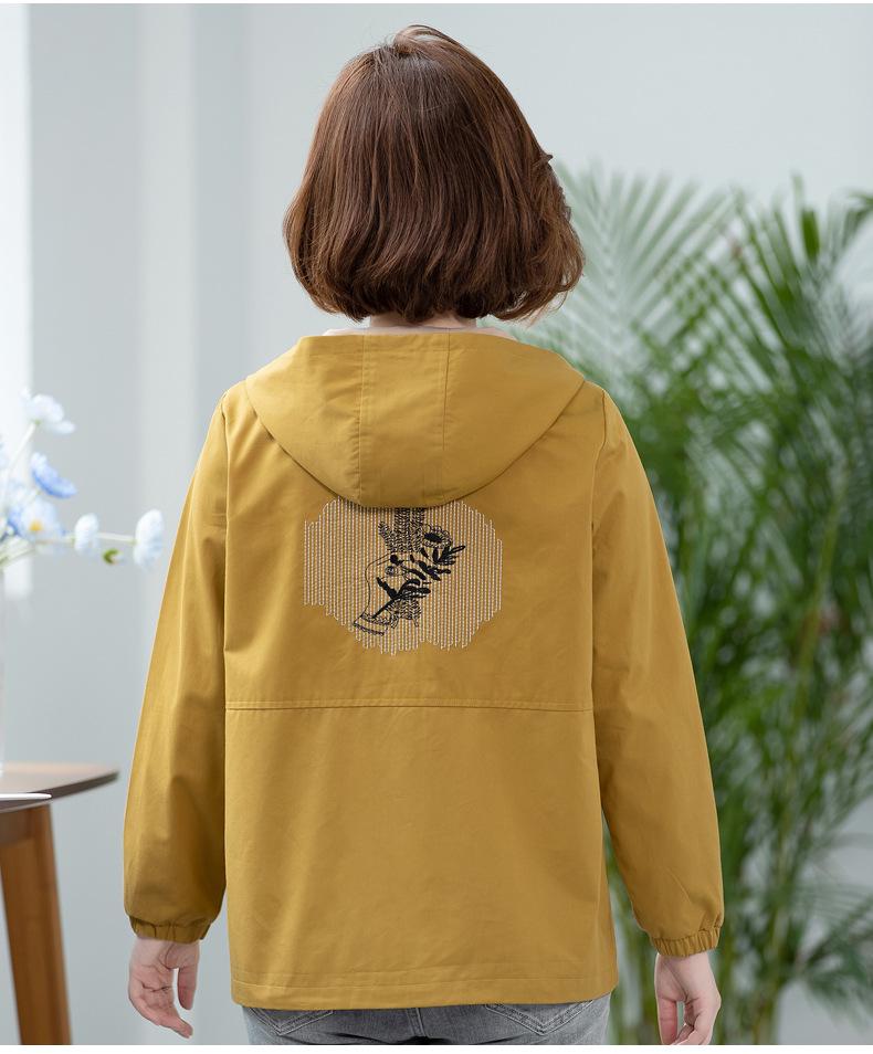 Women's Plus Size Hooded Casual Jacket - Spring/Autumn Korean-Style Age-Reducing