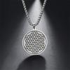 Einfacher runder Ring Anhänger Blume des Lebens Heilige Geometrie Schlüsselbein Kette Halskette
