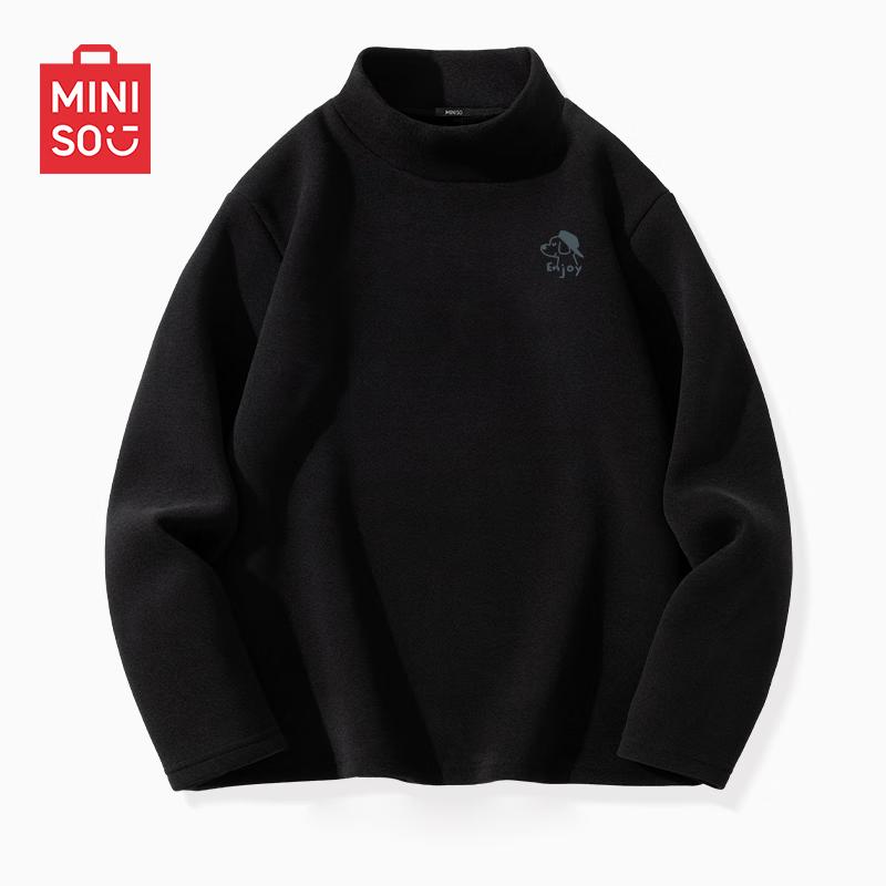 MINISO Men s Thermal Mock Neck Long Sleeve T-Shirt L