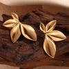 Xia Ling High-End Stainless Steel Leaf Stud Earrings for Women