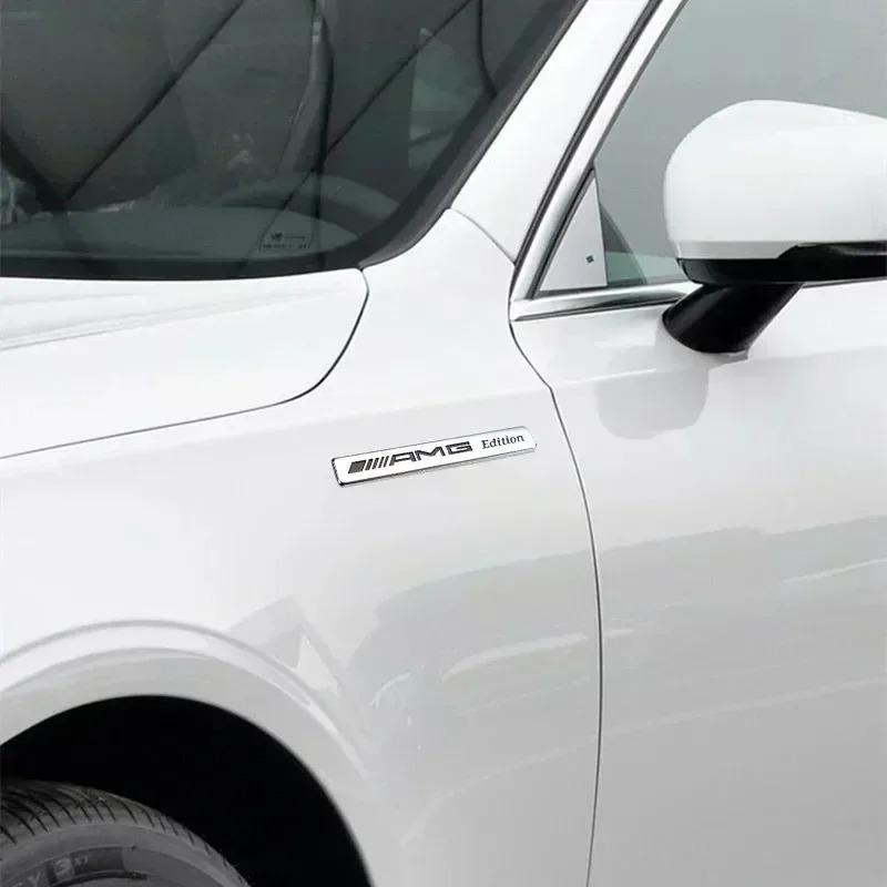 CRB1 3D Metal Car Logo Stickers Side Fender Tail Trunk Styling Accessories For Mercedes Benz AMG W204 W205 W203 W211 W212 W213 W201