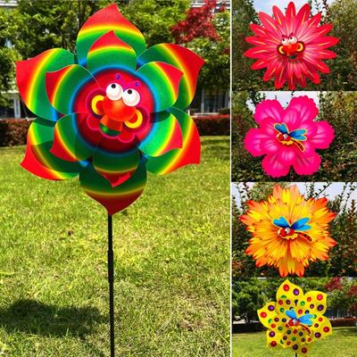 Doppelschichtige/Einschichtige Kinder-Sonnenblumen-Windmühle Außenparty Picknick Dekoration