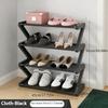 4-Tier  Z-Shaped Shoe Rack Floor-Mounted Storage Rack Living Room Bedroom Entryway Shoe Storage Organizer