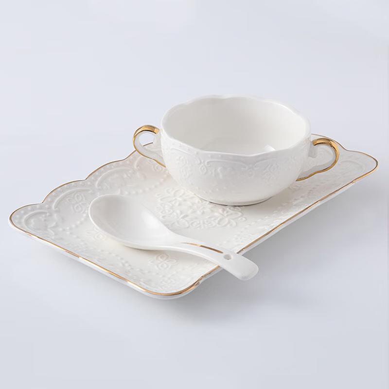 Homeglen Ceramic Double-Handle Stew Pot & Dessert Bowl Set