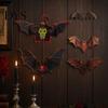 Seasonal Room Decor 12Pcs Halloween 3D Bat Witch Face Wall Stickers, Waterproof Self-Adhesive Window Clings Decals for Indoor Outdoor Door Party