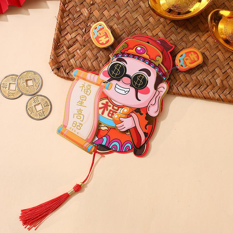 Chinese Latest Year Refrigerator Magnetic Sticker God Of Wealth Fridge Magnet Pendants  Horse Year Spring Festival Decoration