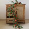 Artificial Fake Vine Ivy Garland, Silk Rose Hanging Plants, Fake Flowers for Wedding Home Garden Wall Arch Decor