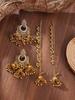 Bohemian Rhinestone Tassel Earrings: Ethnic Beaded Exaggerated Set