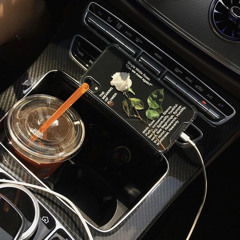 Elegantní bílé růžové průhledné měkké pouzdro na telefon Tpu pro Iphone Xr X Xs Max 13 Pro Max 12 11 7 8 Plus Se 2020 Printing Cover