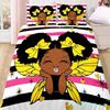 American Black Girl Duvet Cover Set,Black Girl Magic Bedding Set Full Size,Cute Little Afro Black Princess Comforter Cover Sets