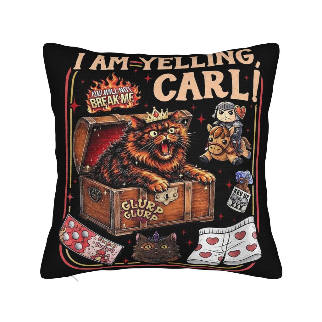 I Am Yelling Carl Funny Donut Cat Dungeon Crawler Carl Pillowcase Soft Polyester Cushion Cover Decor Pillow Case Cover Home