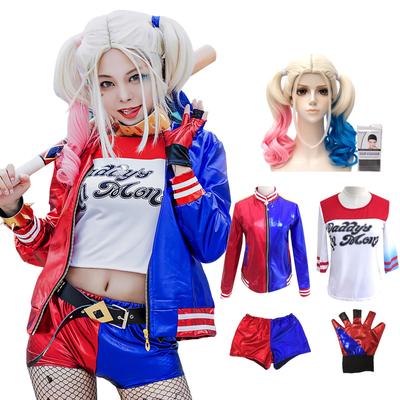 Cosplay kostým Harley Quinn s verzí paruky x Černá červená x Kostým Harley Quinn ze filmu Sebevražedný oddíl pro ženy verze x [milky time] -