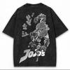 Hot Anime JoJo's Bizarre Adventure Dio Clothing Men Women Tshirts Washed Cotton Tee Retro Oversized T-shirt Harajuku T Shirt
