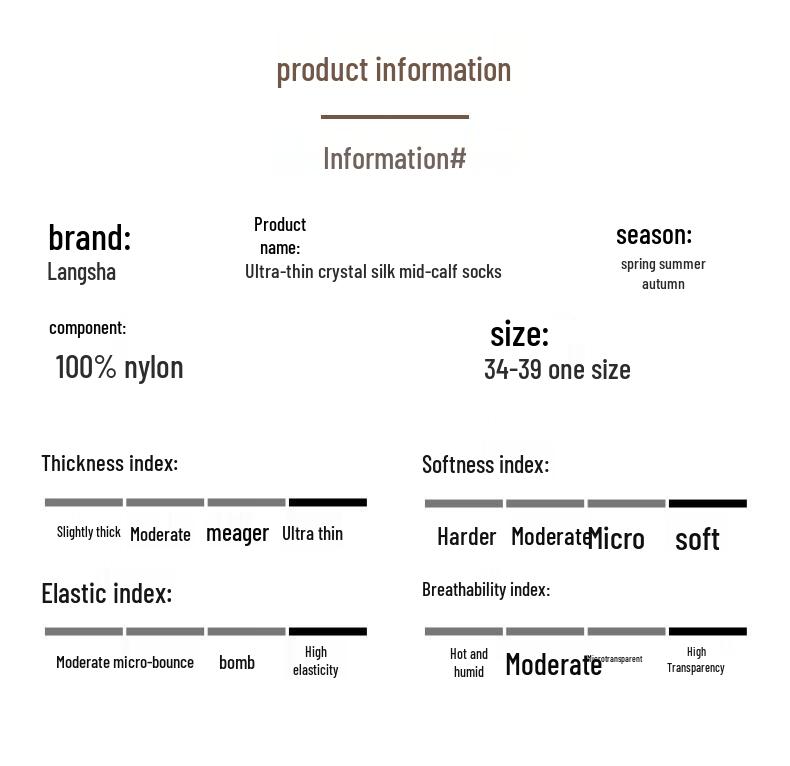 Langsha Women's Silicone Anti-Slip Crystal Silk Socks