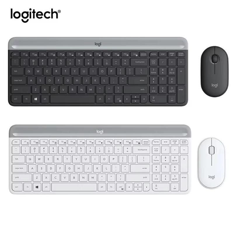 Logitech MK470 Wireless Keyboard and Mouse Set Office Keyboard and Mouse Set Thin Film Keyboard with Wireless 2.4G Receiver